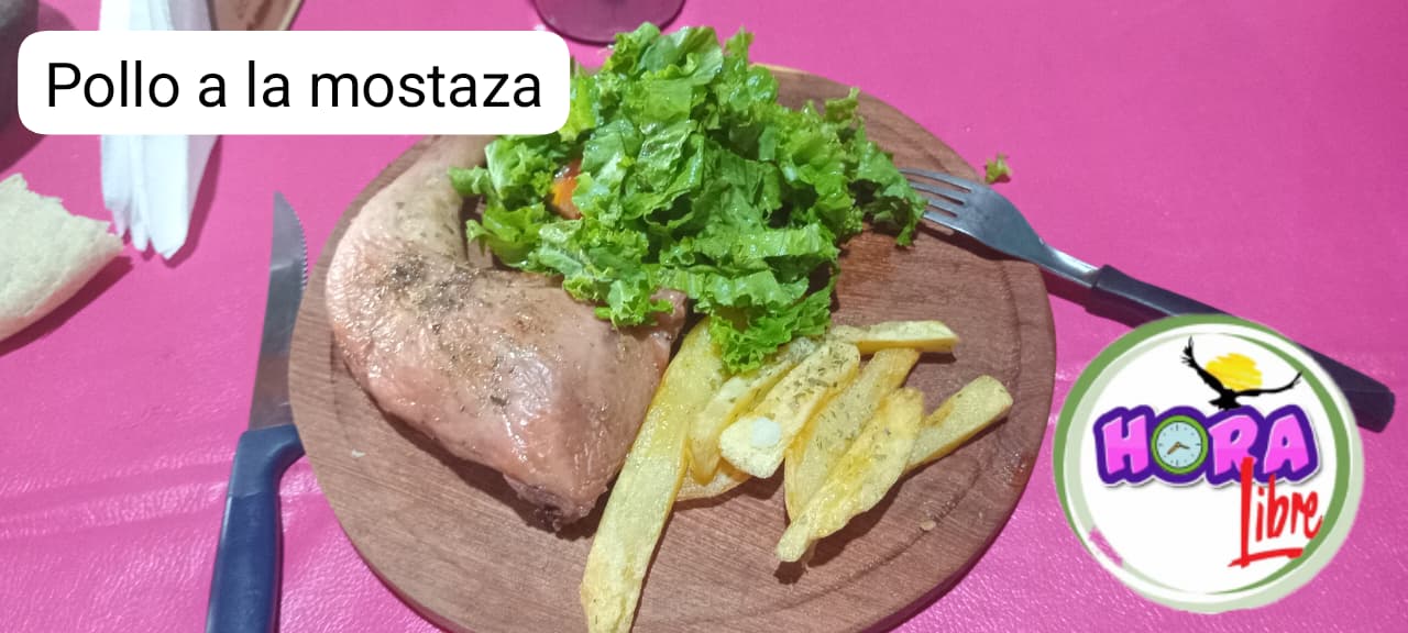 POLLO A LA MOSTAZA con guarnición